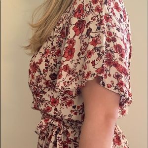 Maxi floral dress. Knox rose red and pink floral